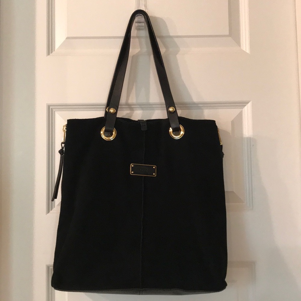 Large Black/Gold UGG Suede Shoulder Bag